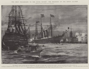 La première étape de la revue navale, le début du voyage en mer du roi